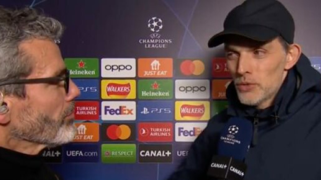 Tuchel d&eacute;&ccedil;u par la s&eacute;v&egrave;re d&eacute;faite contre Manchester City. (screenshot Twitter - @CanalplusFoot)