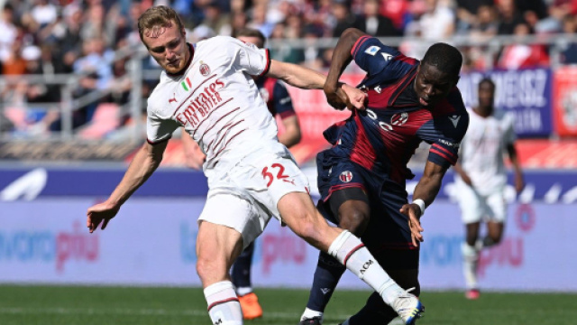 Il Milan fermato dal Bologna al Dall'Ara, Pobega a segno. Foto di: acmilan.com