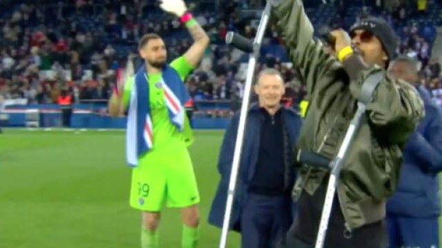 Kimpembe a chambr&eacute; les Lensois ce samedi au Parc des Princes. (screenshot Twitter - @CanalplusFoot)