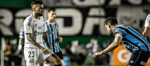 Santos terminou o jogo com um a menos (Reprodu&ccedil;&atilde;o/Twitter/@SantosFC)