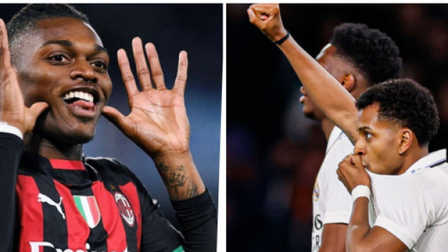 Leao et Rodrygo ont brill&eacute; contre Napoli et Chelsea respectivement (Screenshot de @realmadridfra et @AC_MilanFR au 19/04/2023)
