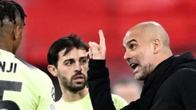 Pep Guardiola, l'entra&icirc;neur de Manchester City, ne pense pas encore au tripl&eacute; (Screenshoot Twitter @zemarinhoficial)