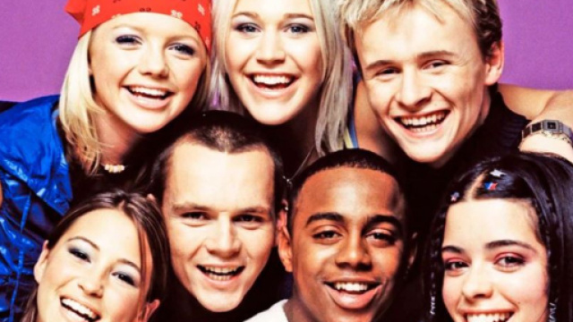 Paul Cattermole (secondo in basso, da sinistra) con gli S Club 7