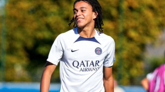Ethan Mbapp&eacute; fait ses preuves avec les jeunes du PSG. (screenshot Twitter - @ActuFoot_)