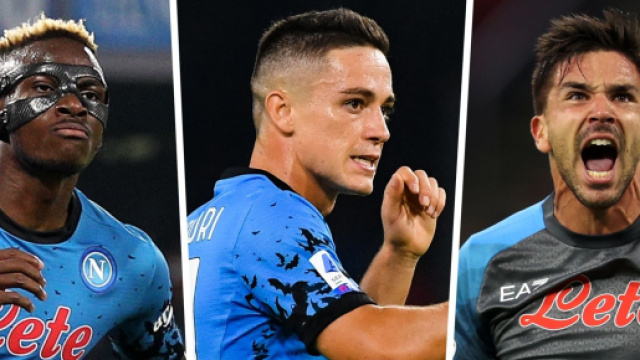 Napoli: in foto Osimhen, Raspadori e Simeone.