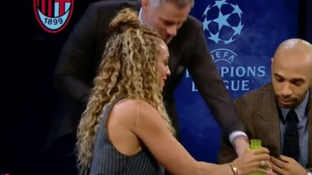 Thierry Henry pr&eacute;sent sur le plateau de CBS. (screenshot Twitter - @lnstantFoot)