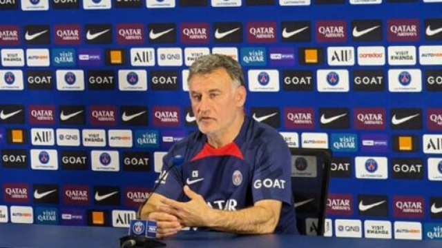 Christophe Galtier en conf&eacute;rence de presse (capture Twitter @lequipe)