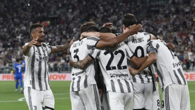 Nella foto l'esultanza della Juve.