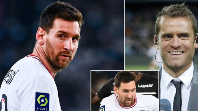 J&eacute;r&ocirc;me Rothen tacle Lionel Messi (capture Twitter @MailOnline)