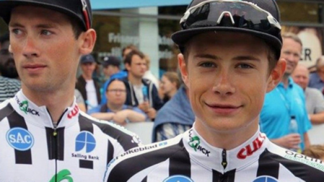 Ciclismo, il giovane Jonas Vingegaard con la maglia della Coloquick.