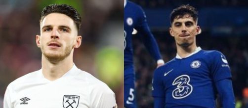 Arsenal busca refor&ccedil;os (Fotomontagem/Instagram/@declanrice/@kaihavertz29)