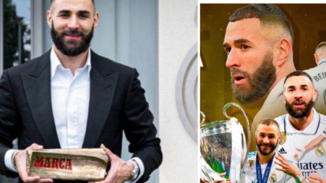 Karim Benzema aur&eacute;ol&eacute; du titre ''Marca L&eacute;gende'' le 1er juin 2023 (Screenshot @marca et @realmadridfra au 2 juin 2023)
