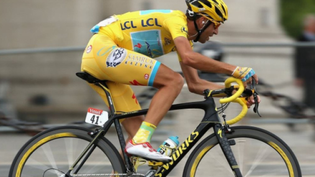 Vincenzo Nibali nel vittorioso Tour de France del 2014.