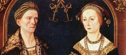 Detail from 'Marriage Portrait of Jakob Fugger and Sybilla Arzt' by Hans Burgkmair the Elder (Image source: Schroder collection)