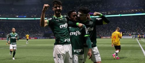 Palmeiras levou a melhor sobre o Barcelona-EQU (Reprodu&ccedil;&atilde;o/Twitter/@Palmeiras)