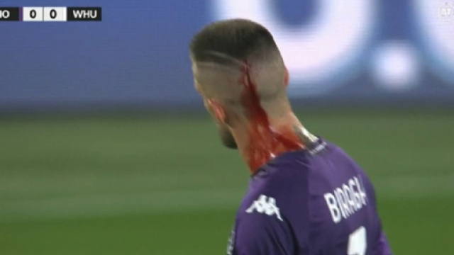 Cristiano Biraghit bless&eacute; par un projectile lors de la finale de C4, la Viola saisit l'UEFA. Capture Twitter@ActuFoot_