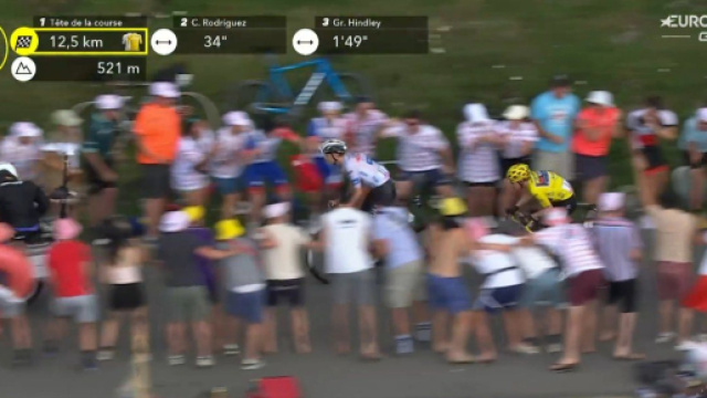 Tour de France, Pogacar bloccato dalle moto sul Joux Plane