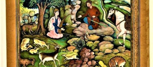 Amir Khusrau Dihlavi's 'Bahram Gur Sees a Herd of Deer Mesmerized by Dilaram' s Music' (Image source: Metropolitan Museum of Art)
