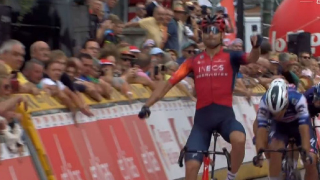 Ciclismo, la vittoria di Filippo Ganna al Giro di Vallonia.