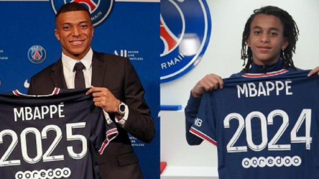Kylian et Ethan Mbapp&eacute; au PSG (capture Twitter @footavu)