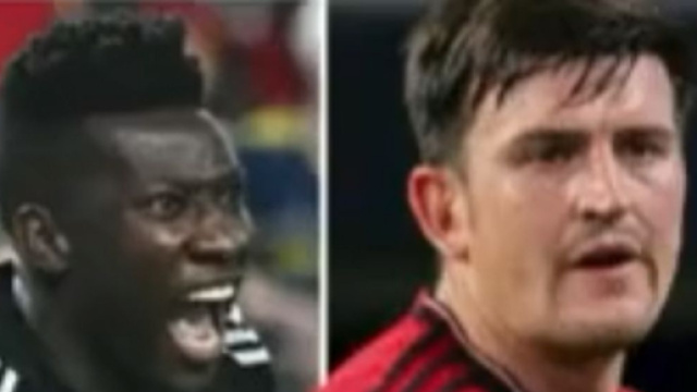 Andr&eacute; Onana en col&egrave;re contre Harry Maguire (capture Twitter @MailSport)