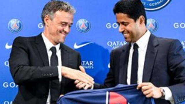 Luis Enrique et Nasser Al-Khela&iuml;fi (capture Twitter @ActuFoot_)