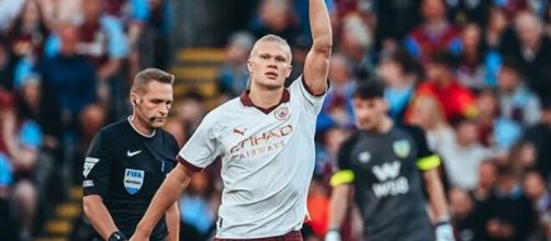 Haaland marcou os dois primeiros gols da Premier League (Reprodu&ccedil;&atilde;o/Facebook/mancity)