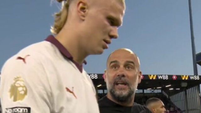 Pep Guardiola n'est pas content d'Erling Haaland (capture Twitter @ActuFoot_)