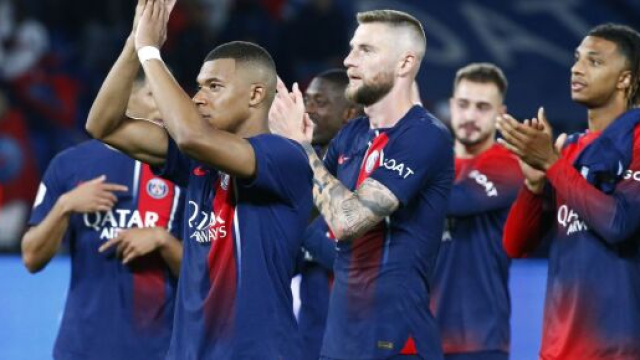 Mbapp&eacute; et le PSG vainqueurs du RC Lens. (screenshot Twitter - @PSG_inside)