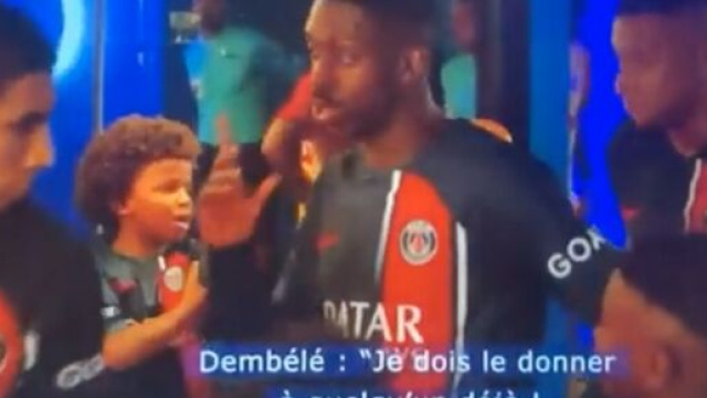 Demb&eacute;l&eacute; nouveau joueur du PSG. (screenshot Twitter - @HRivayrand)