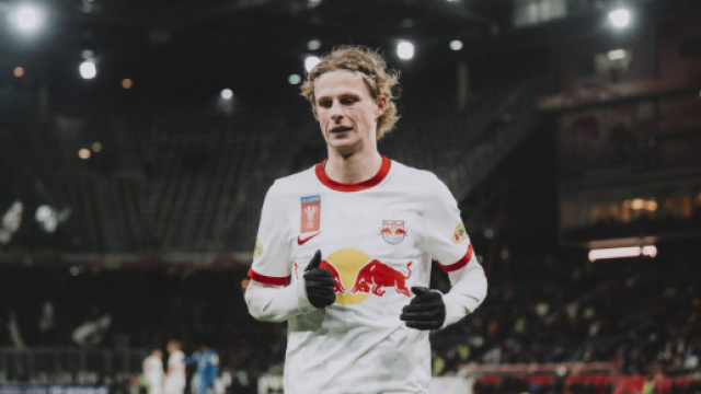 In foto Kjaergaard, giocatore del Salisburgo.