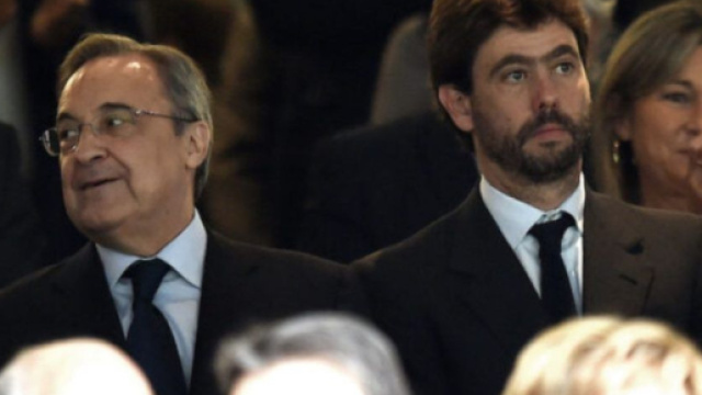 Nella foto Florentino Perez e Andrea Agnelli.