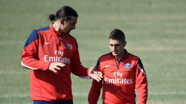 Zlatan Ibrahimovic et Marco Verratti au PSG (capture Twitter @lasource75006)