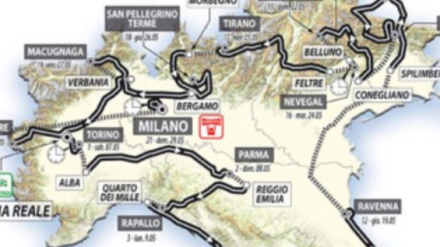 Giro d'Italia 2024, la partenza dovrebbe essere da Venaria Reale come nel 2011