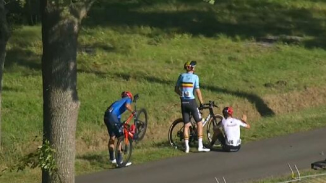Ciclismo, Filippo Ganna condizionato da due cadute agli Europei.
