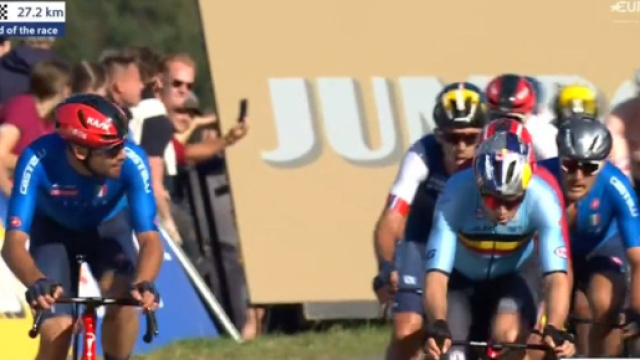 Ciclismo, Filippo Ganna e Matteo Trentin in azione agli Europei