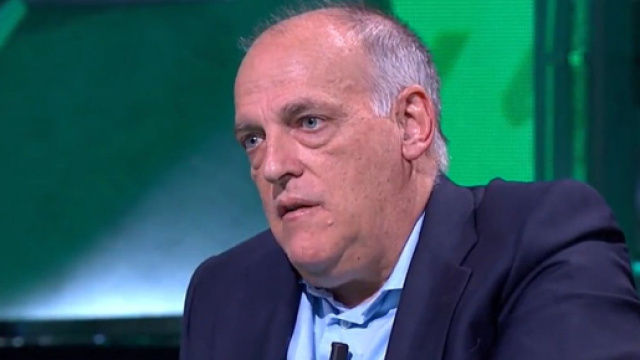 Javier Tebas, pr&eacute;sident de la Liga, a &eacute;voqu&eacute; de nombreux sujets aux micro de Movistar +, dont Kylian Mbapp&eacute;. (@MovistarFutbol)