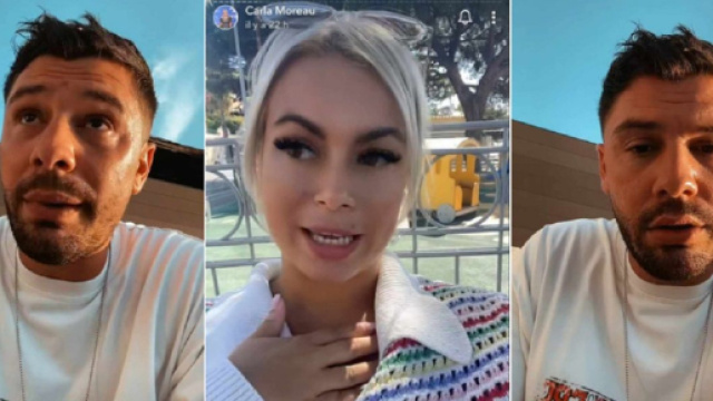 Chlo&eacute;, la nouvelle ch&eacute;rie de Kevin Guedj, poste des photos de ce week-end avec Ruby, la fille de Carla Moreau. (Screenshots Snapchat)