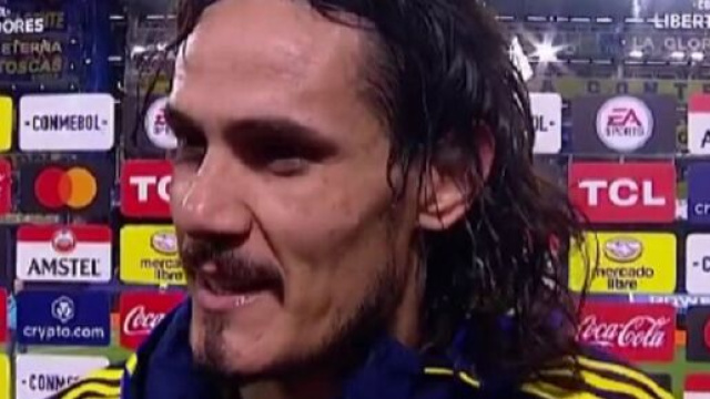 Edinson Cavani aprees le match contre Palmeiras (capture Twitter @AtaqueFutbolero)