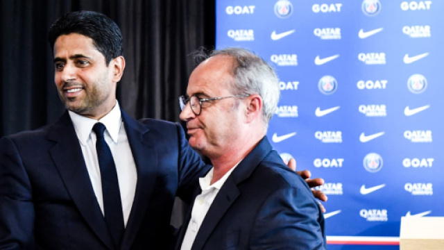 Nasser Al-Khela&iuml;fi et Luis Campos au PSG (capture Twitter @panams75)