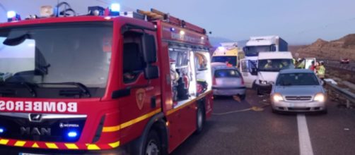 Siete veh&iacute;culos colisionaron a primera hora de la ma&ntilde;ana (X, @DPZaragoza)