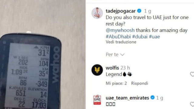 Ciclismo, Pogacar criticato dai fan: 'Anche tu viaggi in UAE per un giorno di riposo?"