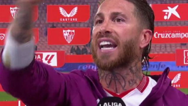 Sergio Ramos s&rsquo;emporte en pleine interview (capture Twitter @Actu Foot)