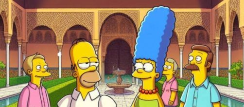 Los Simpson 'visitaron' todos los lugares emblem&aacute;ticos de Granada (Faceboook, @andaluciavibes)