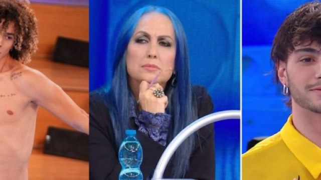 Gabriele, Alessandra Celentano e l'ex allievo Nicholas - screenshot &copy; Canale 5.