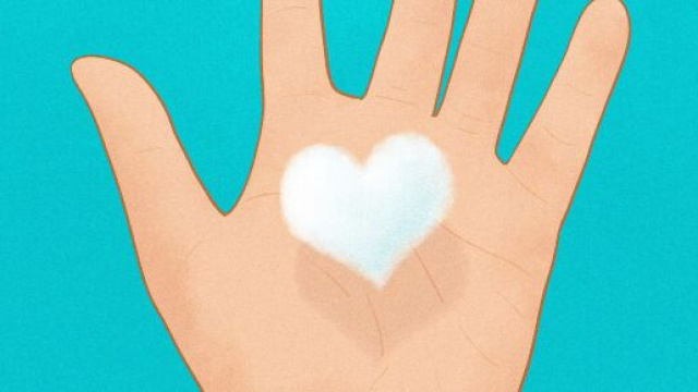 Cuore in una mano stilizzata &copy; Pixabay