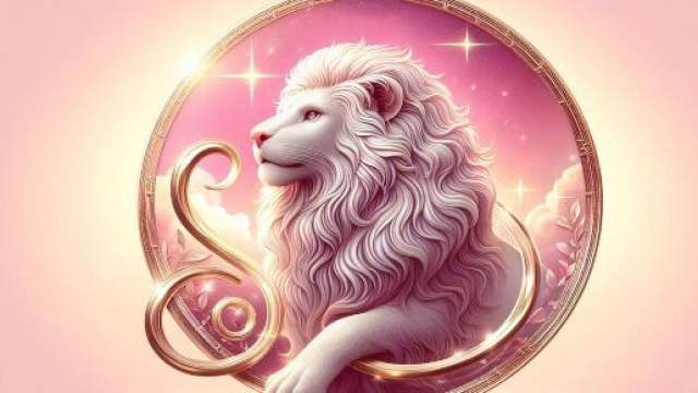 Segno del Leone su sfondo rosa &copy; Dall-E.