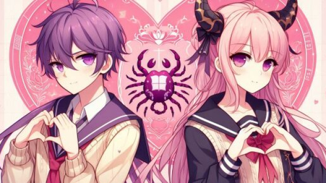 Segni Scorpione e Bilancia in stile anime &copy; DALL-E.