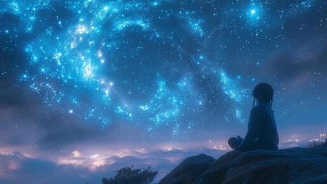 Una ragazza e un cielo stellato (&copy; pixabay.com)