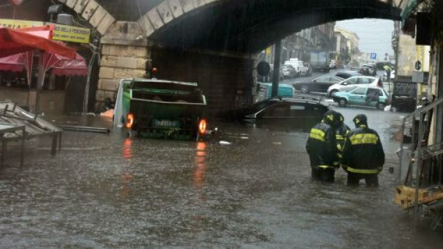 Pioggia torrenziale a Catania &copy; Facebook